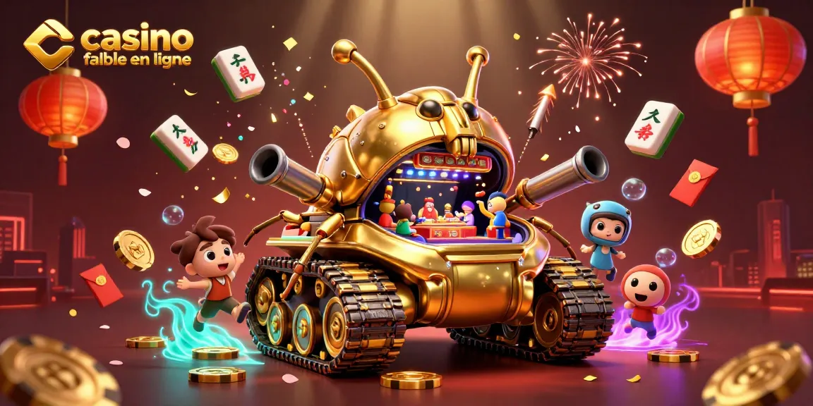 Découvrez le casino fiable en ligne animé par un tank à scarabée doré avec un casino miniature à l'intérieur.