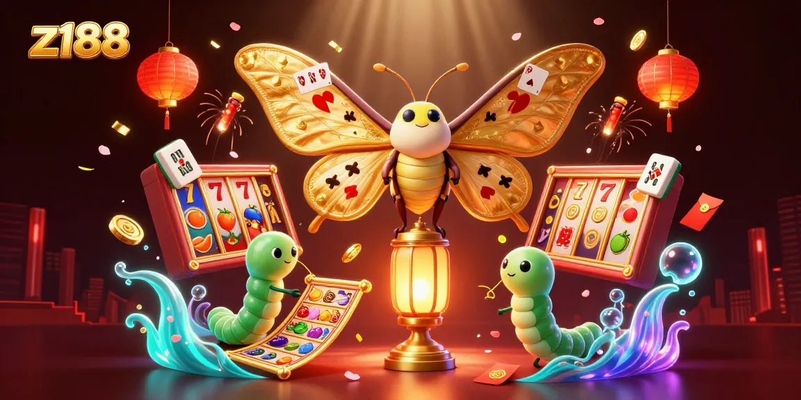 Experience thrilling slots with z188 in an enchanting 3D casino illustration featuring vibrant elements.