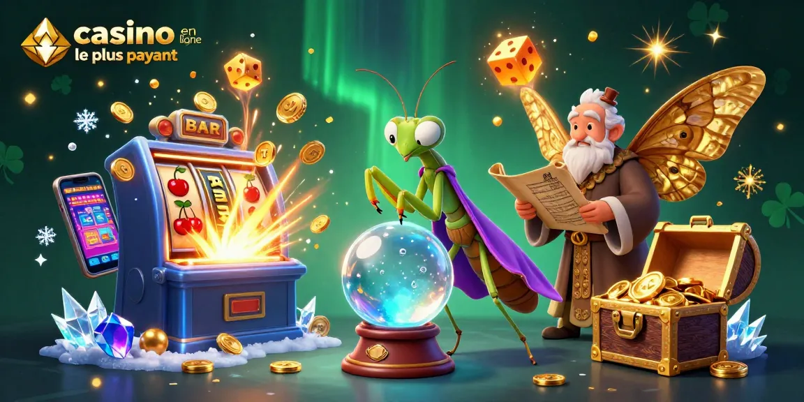 Illustration dynamique sur casino en ligne le plus payant, réunissant mannequins heureux, jeux de machines à sous et un décor enchanteur.